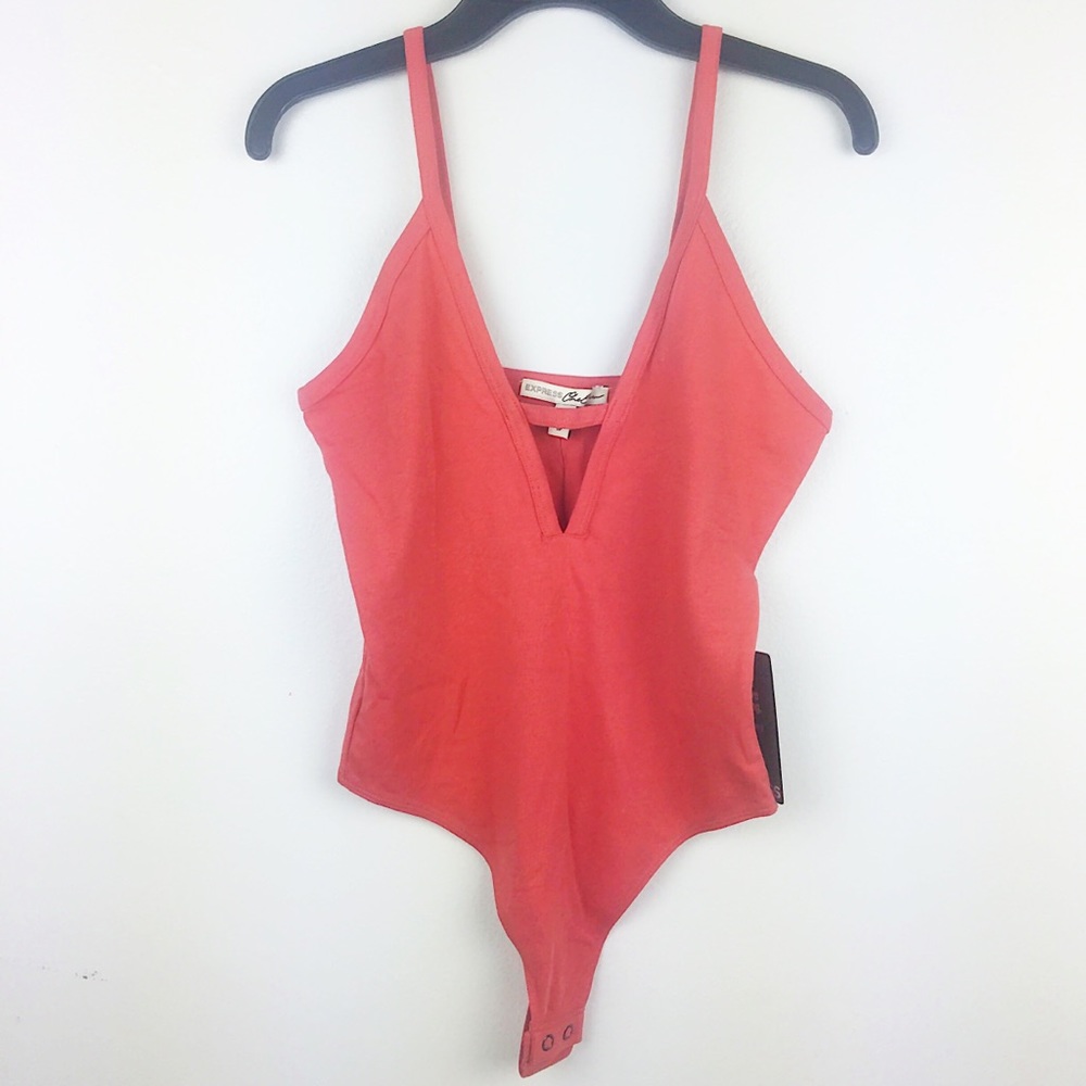 Express One Eleven Strap Front Thong Bodysuit